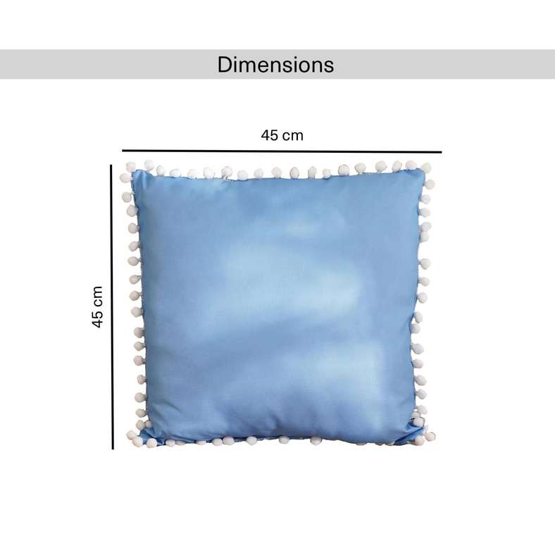 Pan Home وسادة خارجية مزينة بكرات زرقاء 45x45 سم - Image 4
