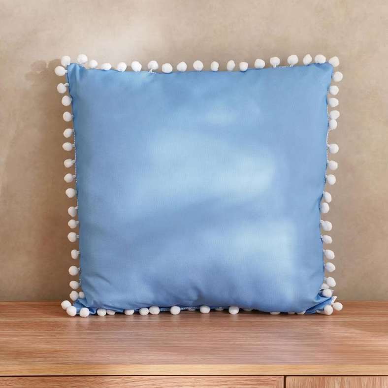 Pan Home وسادة خارجية مزينة بكرات زرقاء 45x45 سم - Image 1