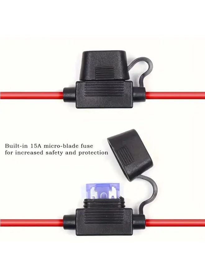 16AWG 5FT Car Charger Extension Cable 15A Fuse 12V 24V DC For Trucks SUVs Boats - Image 5