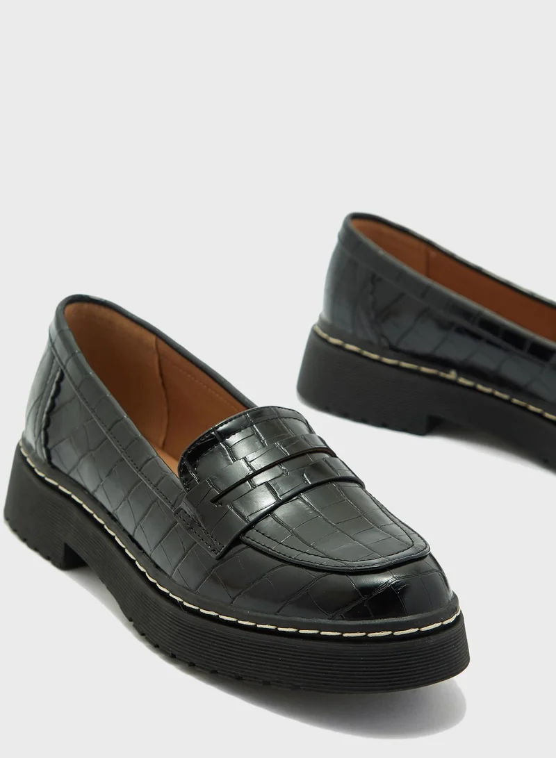 TOPSHOP Apollo Croc Detail Moccasin