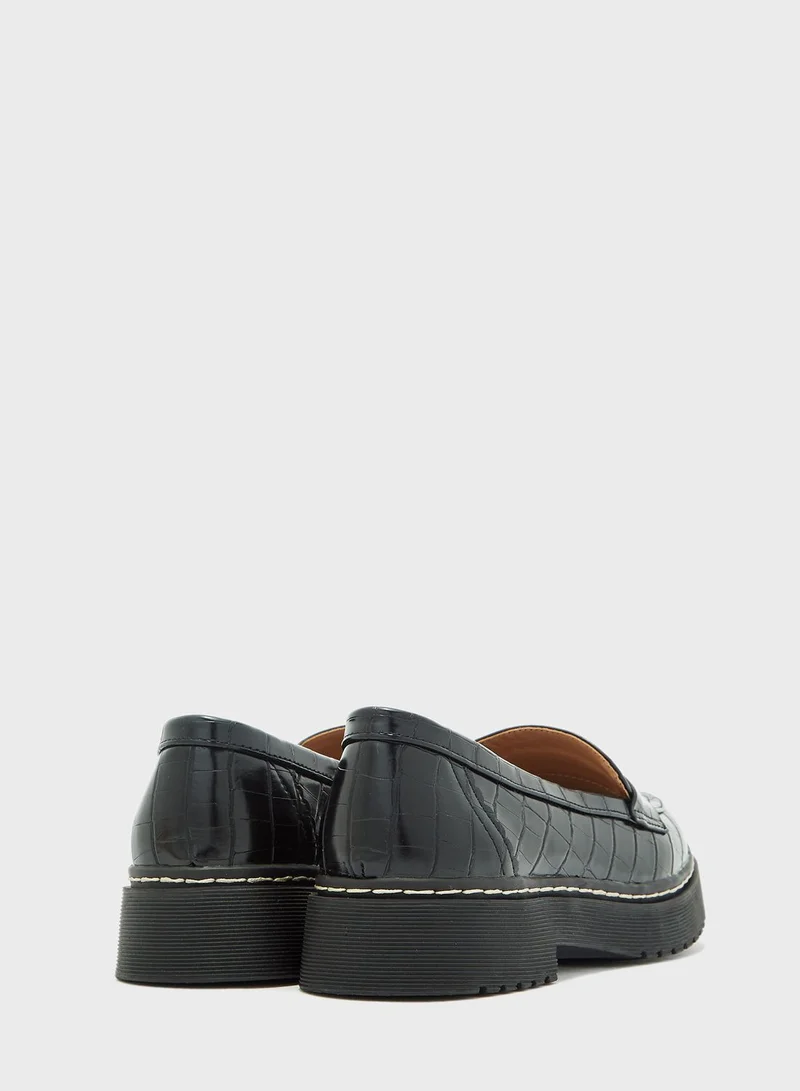 TOPSHOP Apollo Croc Detail Moccasin