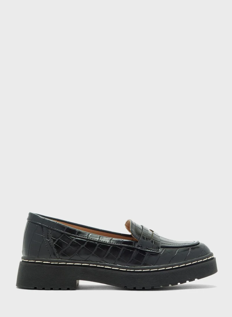 TOPSHOP Apollo Croc Detail Moccasin