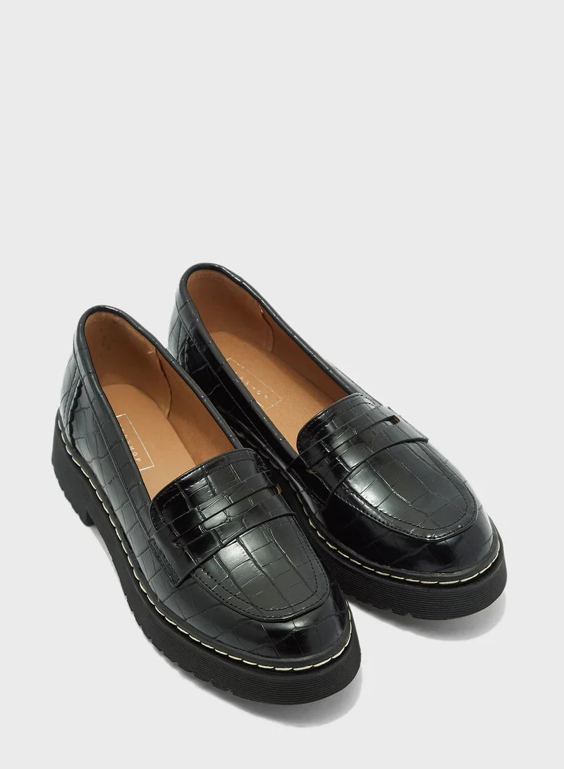 TOPSHOP Apollo Croc Detail Moccasin
