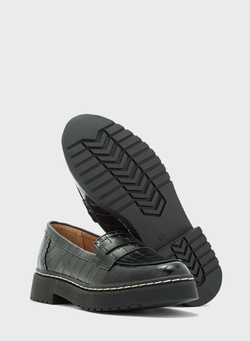 TOPSHOP Apollo Croc Detail Moccasin