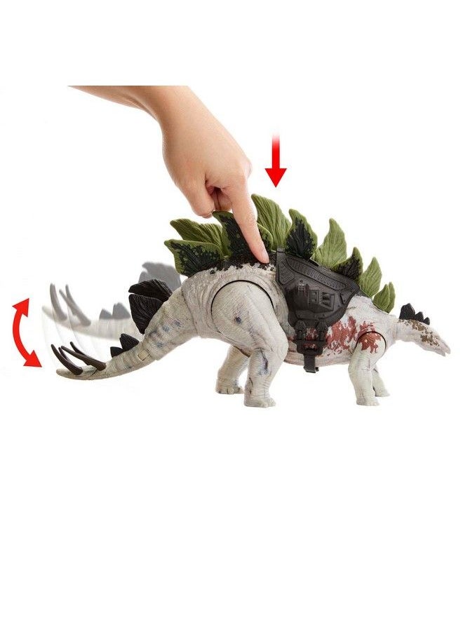 JURASSIC WORLD - Dominion Gigantic Trackers Stegosaurus Action Figure Toy With Attack Motion & Tracking Gear Plus Downloadable App & Ar - Image 1