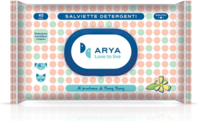 Arya Cat & Dog Wet Wipes Ylang Ylang 40 pcs - 40