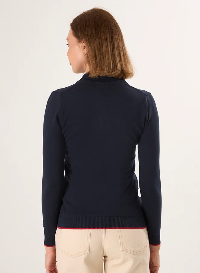 FELIX HARDY Polo Neck Knitted Pullover