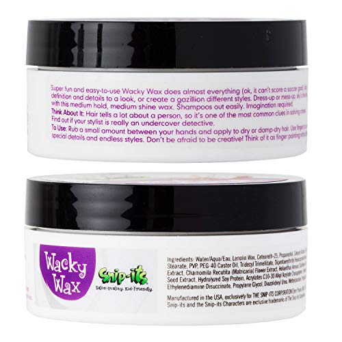 Snip-its Wacky Kids Hair Wax 2oz | Medium Strong Hold Baby Hair Gel Alternative with Fresh Tropical Fragrance – All Natural Salon Quality Product Made in USA - Image 2