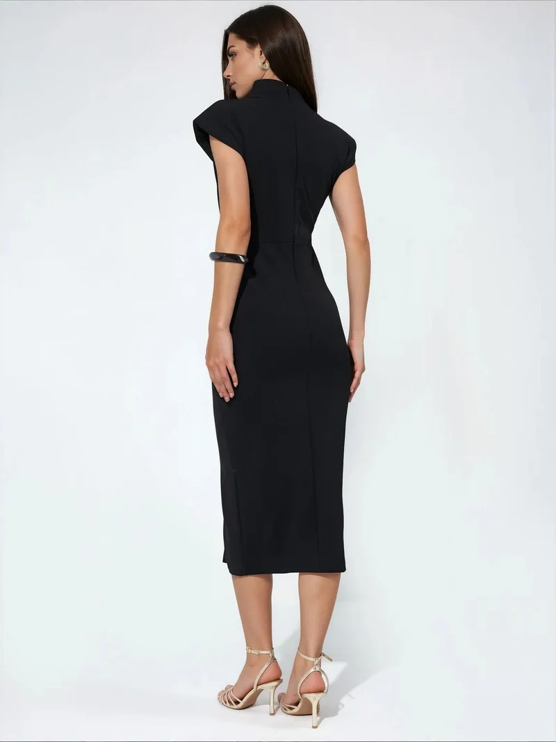 BUSEM Women’s Half Turtleneck Midi Dress