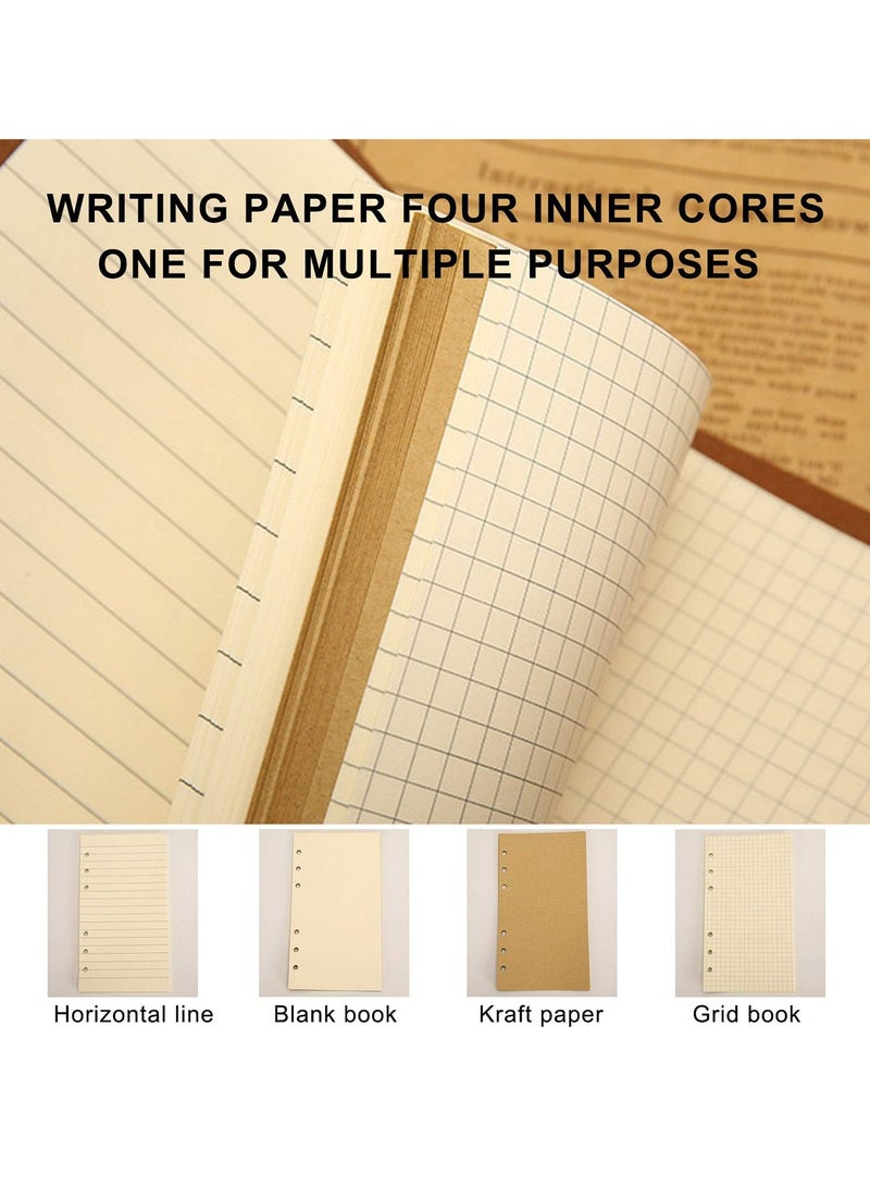 SYOSI Leather Writing Journal Notebook Vintage Leather-bound Classic Spiral Bound Notepad Refillable Diary Sketchbook with Unlined Travel Retro Pendants for Girls and Boys(Green) - Image 4