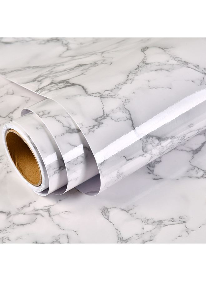 نيبمينينت ورق حائط ذاتي اللصق ضد الماء للاستخدام على أسطح طاولات المطبخ أبيض/رمادي 60x200سم - Image 1