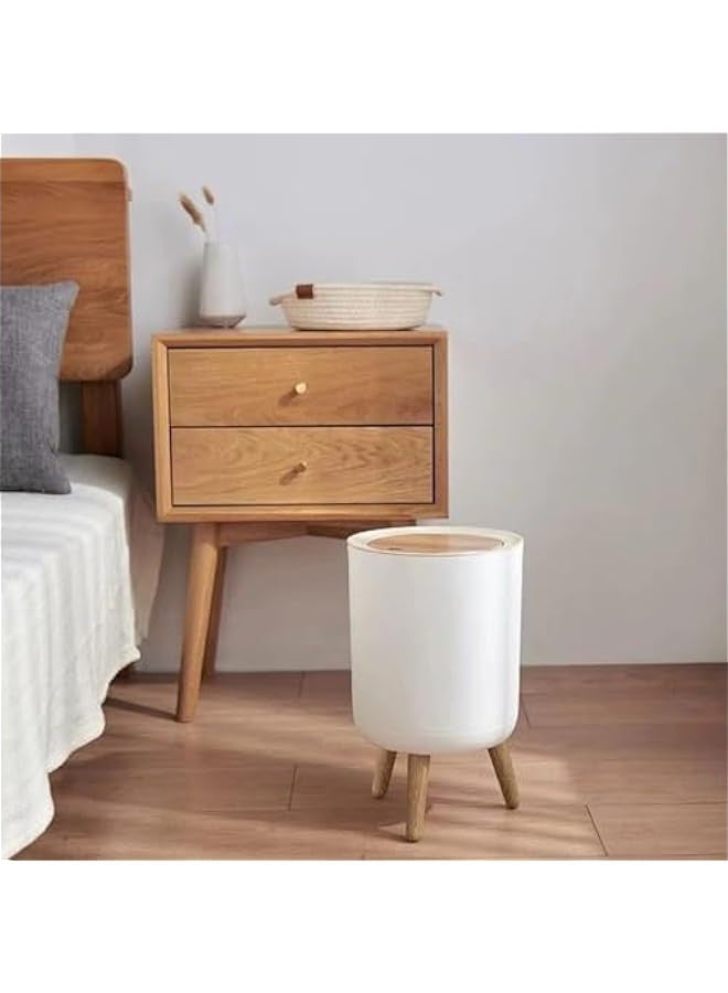 Beauenty Trash can，7Liter/1.8 Gallon Garbage can with Press top Lid，Nordic Modern Waste Basket，Plastic Trash bin Suitable for Kitchen, Bathroom, Bedroom, Living Room, Office, Outdoor，Dog Proof Trash can (C) - Image 1