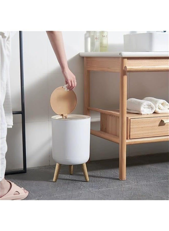 Beauenty Trash can，7Liter/1.8 Gallon Garbage can with Press top Lid，Nordic Modern Waste Basket，Plastic Trash bin Suitable for Kitchen, Bathroom, Bedroom, Living Room, Office, Outdoor，Dog Proof Trash can (C) - Image 2