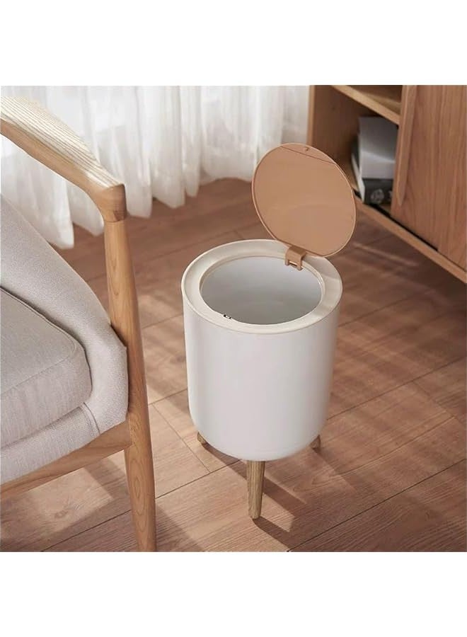 Beauenty Trash can，7Liter/1.8 Gallon Garbage can with Press top Lid，Nordic Modern Waste Basket，Plastic Trash bin Suitable for Kitchen, Bathroom, Bedroom, Living Room, Office, Outdoor，Dog Proof Trash can (C) - Image 3