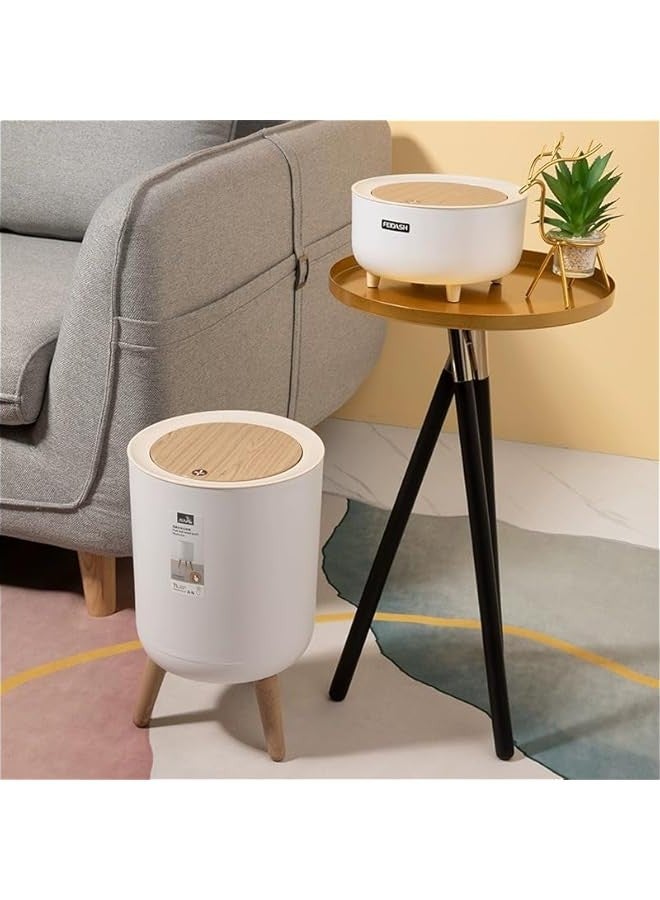 Beauenty Trash can，7Liter/1.8 Gallon Garbage can with Press top Lid，Nordic Modern Waste Basket，Plastic Trash bin Suitable for Kitchen, Bathroom, Bedroom, Living Room, Office, Outdoor，Dog Proof Trash can (C) - Image 4