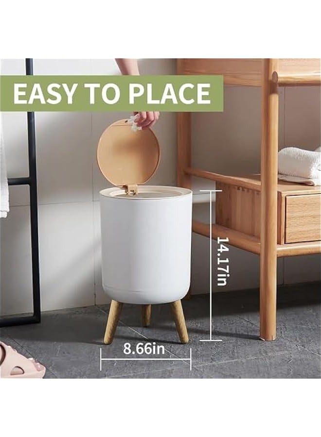 Beauenty Trash can，7Liter/1.8 Gallon Garbage can with Press top Lid，Nordic Modern Waste Basket，Plastic Trash bin Suitable for Kitchen, Bathroom, Bedroom, Living Room, Office, Outdoor，Dog Proof Trash can (C) - Image 5