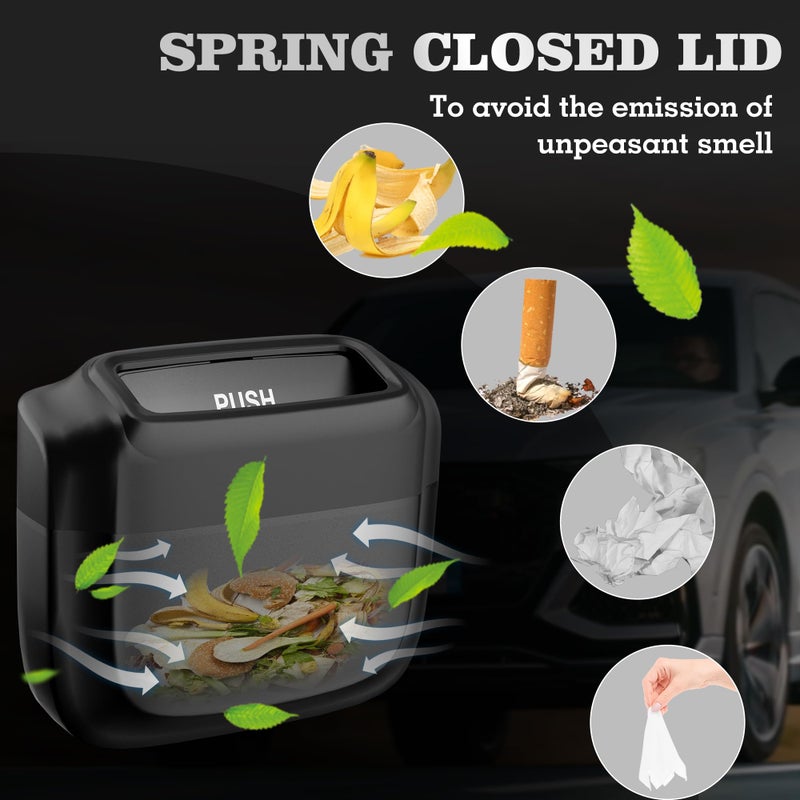 OUDEW Car Trash Can with Lidï¼ŒBuilt-in Storage Garbage Bagï¼ŒLeakproof Vehicle Trashï¼ŒCar Accessories for Interior,Mini Garbage Bin for Automotive, Home, Office, Kitchen, Bedroomï¼Œwith 30pcs Trash Bags - Image 3