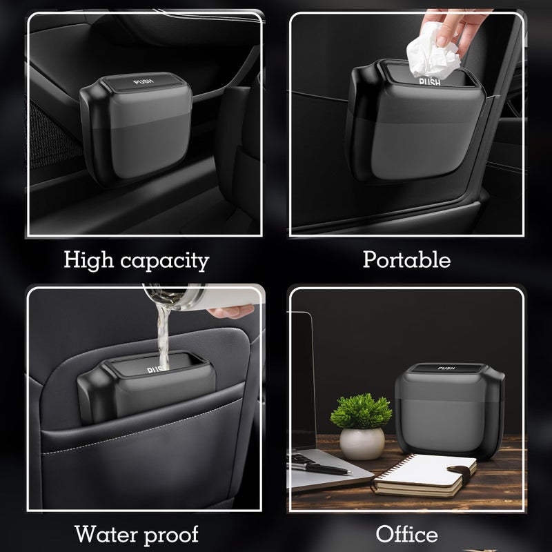 OUDEW Car Trash Can with Lidï¼ŒBuilt-in Storage Garbage Bagï¼ŒLeakproof Vehicle Trashï¼ŒCar Accessories for Interior,Mini Garbage Bin for Automotive, Home, Office, Kitchen, Bedroomï¼Œwith 30pcs Trash Bags - Image 4