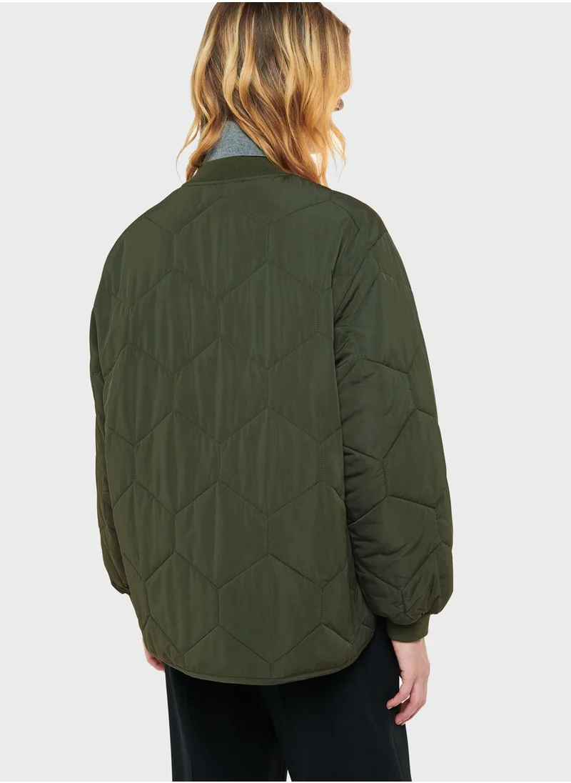 WHISTLES Quilted Bomber Jacket