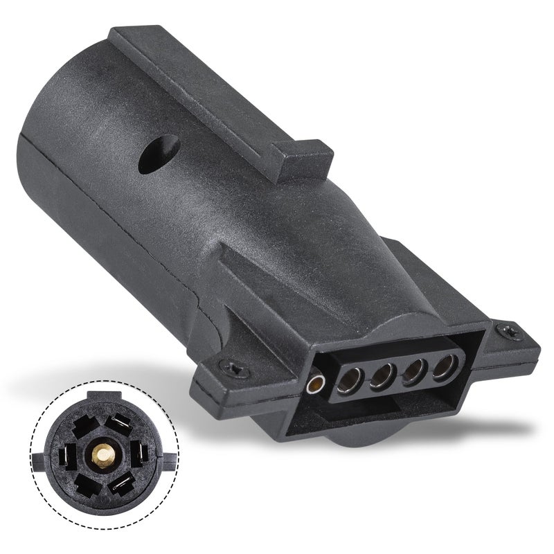 ONLINE LED STORE True Mods 7Way Blade to 5Way Flat Trailer Adapter NickelPlated Copper Terminals Rugged Nylon Housing Compact Design 7pin to 5pin Trailer Wiring Plug Adapter