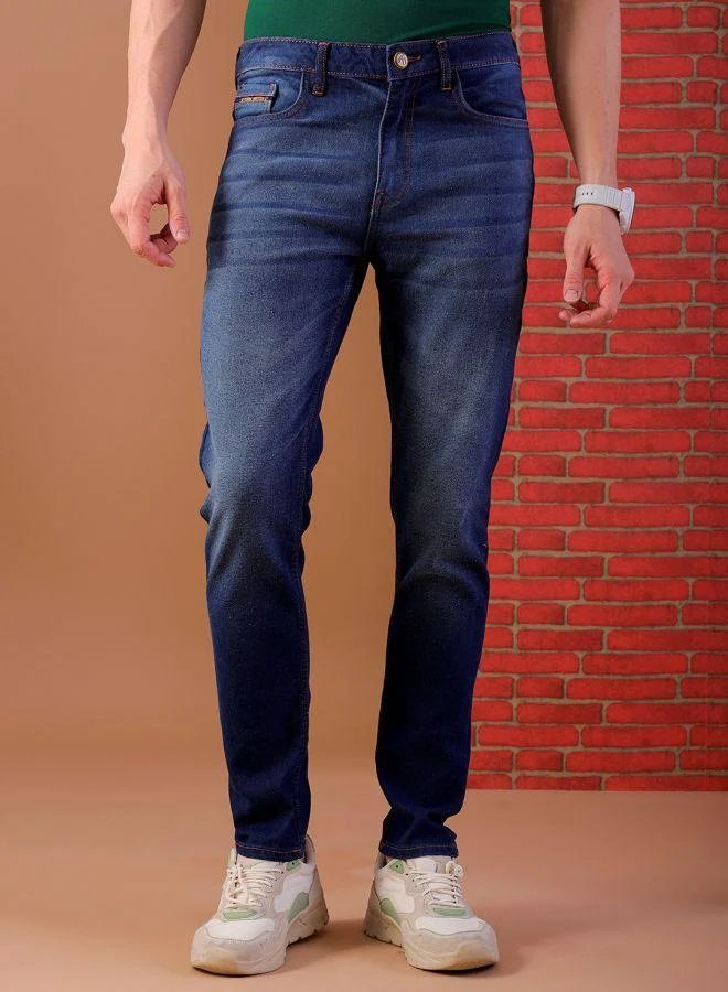 Men Slim Fit Solid Mid-Rise Jeans