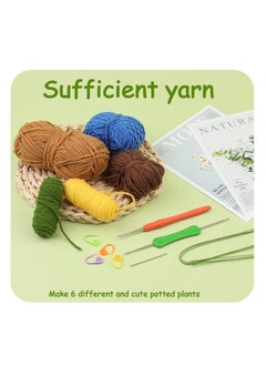 OASIS-TH Crochet Kit for Beginners 6 Pcs Potted Flowers Kit for Beginers and Experts Detailed Course Materials for Complete Beginers with Step-by-Step Video Tutorials  - Image 3