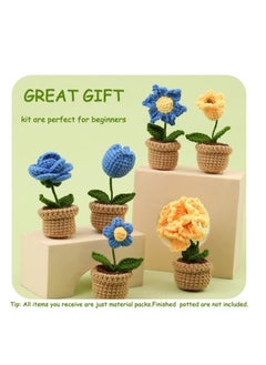 OASIS-TH Crochet Kit for Beginners 6 Pcs Potted Flowers Kit for Beginers and Experts Detailed Course Materials for Complete Beginers with Step-by-Step Video Tutorials  - Image 4