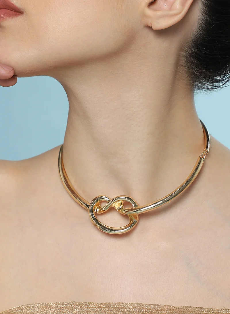 SOHI SOHI Women The Nodo Collar Necklace | California  Colour | One-Size | Metallic Alloy Material | Lobster Clasp Closure | Necklace For Casual & Evening Wear