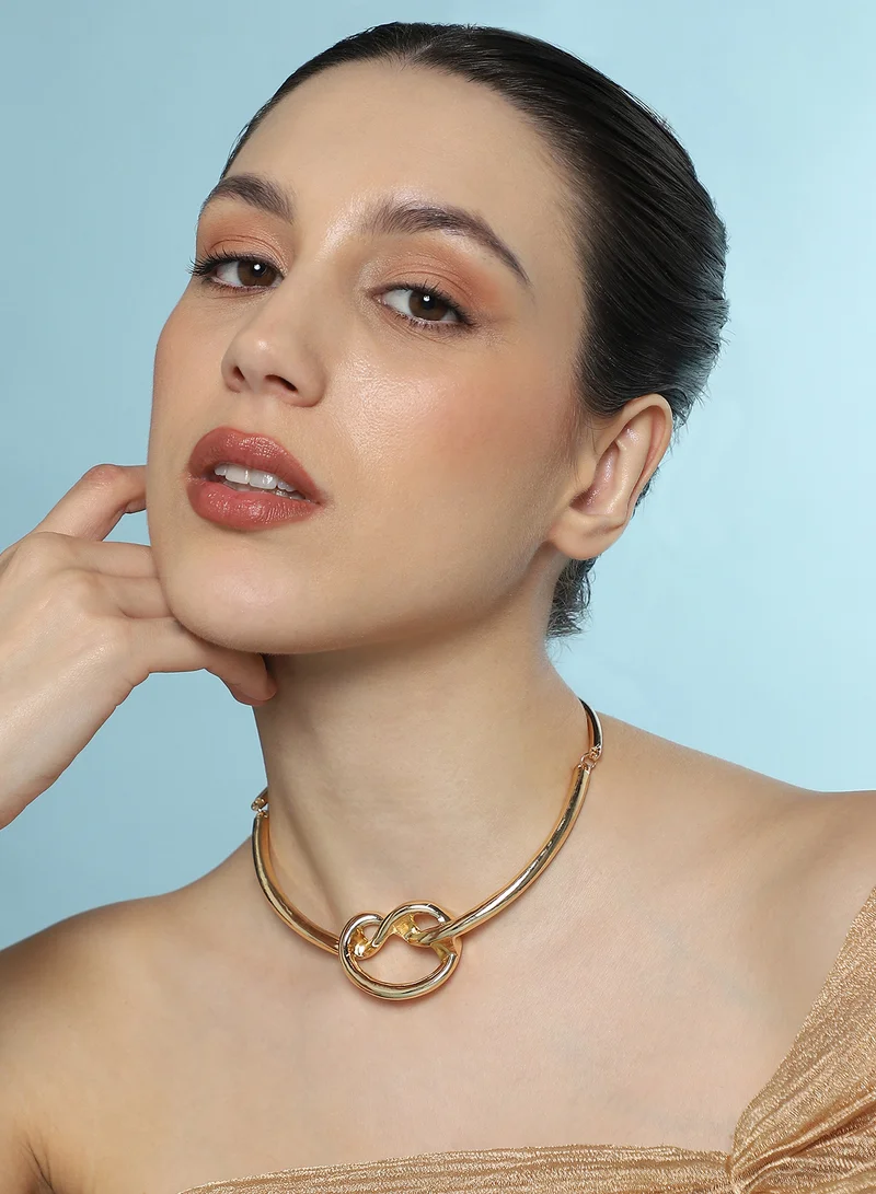SOHI SOHI Women The Nodo Collar Necklace | California  Colour | One-Size | Metallic Alloy Material | Lobster Clasp Closure | Necklace For Casual & Evening Wear