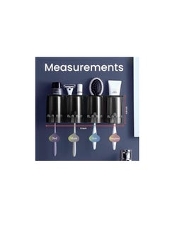 Smartwattz 4 Cups Wall Mounted Toothbrush Holder with dispenser, Multifunctional Space Saving Transparent Tooth Brush holder Toothpaste Holder for Bathroom  - Image 4