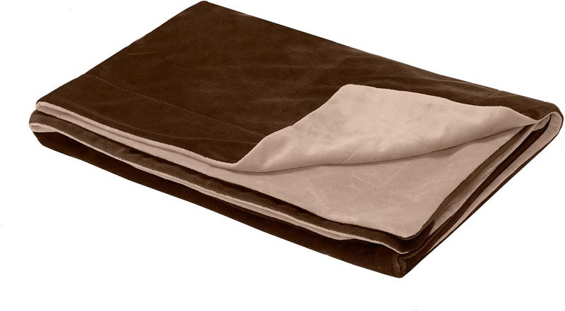 Waterproof Throw Blanket for Dogs & Indoor Cats, Washable - Two-Tone Luxe Velvet Dog Blanket - Brownstone, Large - Image 4