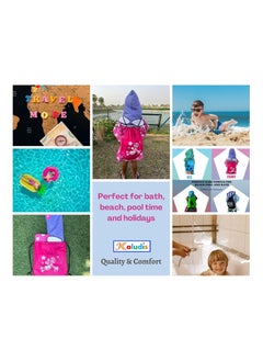 ORiTi Kids Hooded Beach Towel With Beautiful Carrying Backpack for 1-6 years Hooded Bath Towel for beach, bath and swim cover up for pool (60x60,Pink Fairy)  - Image 2
