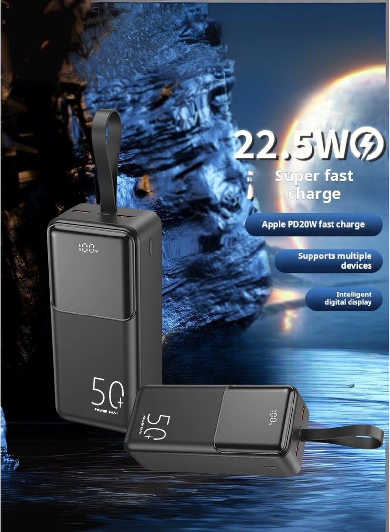 Levino 50000mAh Power Bank – 22.5W Fast Charging, 2 USB & 1 Type-C PD Port, Ideal for Outdoor, Camping & Home Use, Compatible with iPhone 15/14/13/12, Samsung Galaxy S24/S23/S22, iPad & More | Black - Image 2