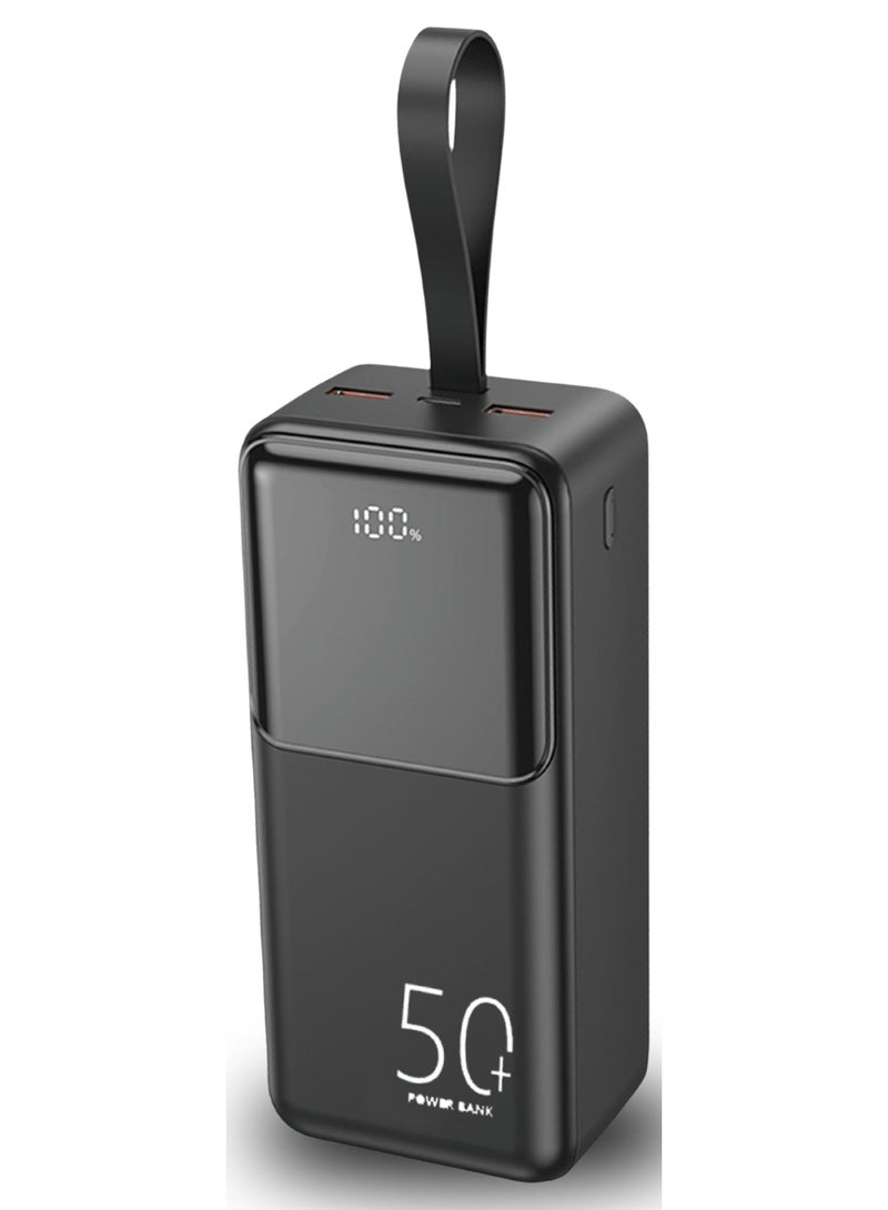Levino 50000mAh Power Bank – 22.5W Fast Charging, 2 USB & 1 Type-C PD Port, Ideal for Outdoor, Camping & Home Use, Compatible with iPhone 15/14/13/12, Samsung Galaxy S24/S23/S22, iPad & More | Black - Image 1