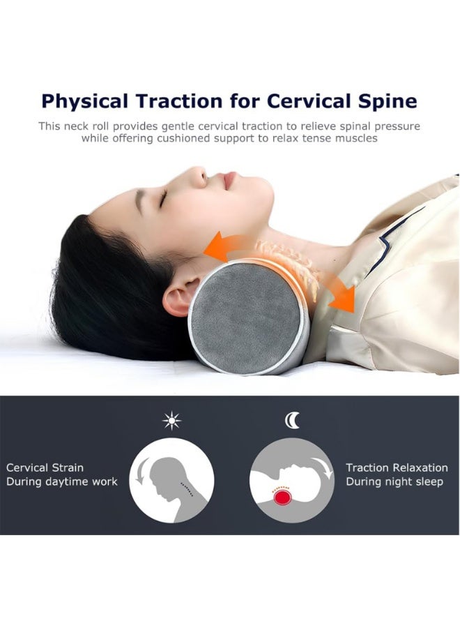 Cervical Neck Roll Memory Foam Pillow, Cylinder Bolster for Cervical Support, Orthopedic Pillow, Neck Support Bed Pillow for Shoulder and Neck Pain Relief - Image 3