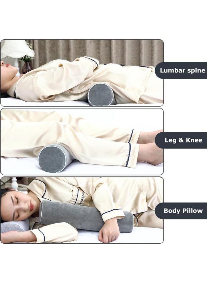 Cervical Neck Roll Memory Foam Pillow, Cylinder Bolster for Cervical Support, Orthopedic Pillow, Neck Support Bed Pillow for Shoulder and Neck Pain Relief - Image 2