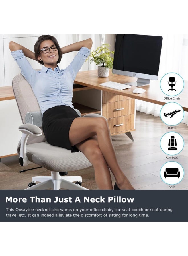 Cervical Neck Roll Memory Foam Pillow, Cylinder Bolster for Cervical Support, Orthopedic Pillow, Neck Support Bed Pillow for Shoulder and Neck Pain Relief - Image 4