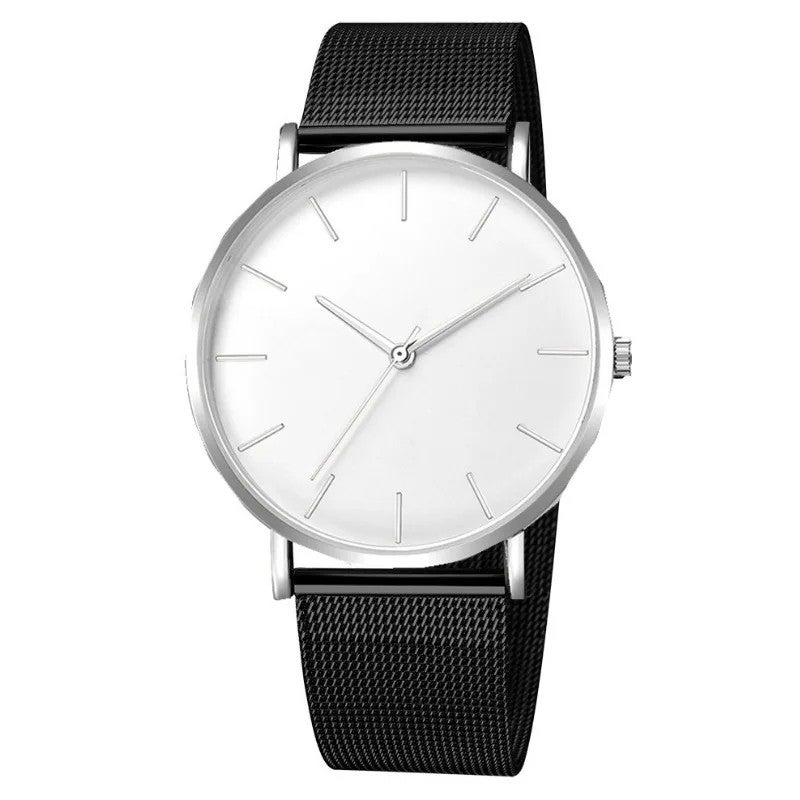 Y&D Foreign Trade European American Simple Fashion Men's Watch Stainless Steel Mesh Band Quartz Watch 40mm - Image 1