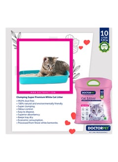 DOCTERPET Doctor Pet Cat Litter Baby Powder 10L – 100% Natural Clumping Bentonite,Scented, Ultra Absorbent,Easy Scooping, Dust-Free, Odor Control, Easy Scooping, Hypoallergenic & Non-Stick Paw Formula  - Image 5