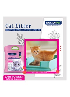 DOCTERPET Doctor Pet Cat Litter Baby Powder 10L – 100% Natural Clumping Bentonite,Scented, Ultra Absorbent,Easy Scooping, Dust-Free, Odor Control, Easy Scooping, Hypoallergenic & Non-Stick Paw Formula  - Image 2