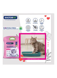 DOCTERPET Doctor Pet Cat Litter Baby Powder 10L – 100% Natural Clumping Bentonite,Scented, Ultra Absorbent,Easy Scooping, Dust-Free, Odor Control, Easy Scooping, Hypoallergenic & Non-Stick Paw Formula  - Image 4