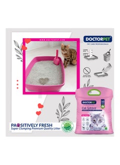 DOCTERPET Doctor Pet Cat Litter Baby Powder 10L – 100% Natural Clumping Bentonite,Scented, Ultra Absorbent,Easy Scooping, Dust-Free, Odor Control, Easy Scooping, Hypoallergenic & Non-Stick Paw Formula  - Image 3
