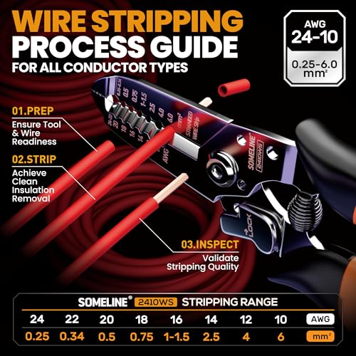 SOMELINE Wire Terminal Crimping Tool Kit,2.8/3.9/4.8/6.3mm Male Female Disconnect Terminals,AWG 24-14 Crimping Pliers for Molex 2.13/2.36mm, AMP - TE CONNECTIVITY Connectors - Image 5