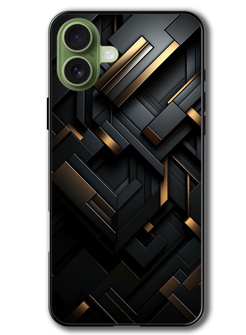 Theodor Case Compatible with Apple iPhone 17 6.3 Inch Protection Shockproof Bumper Cover Black Dourado - Image 1