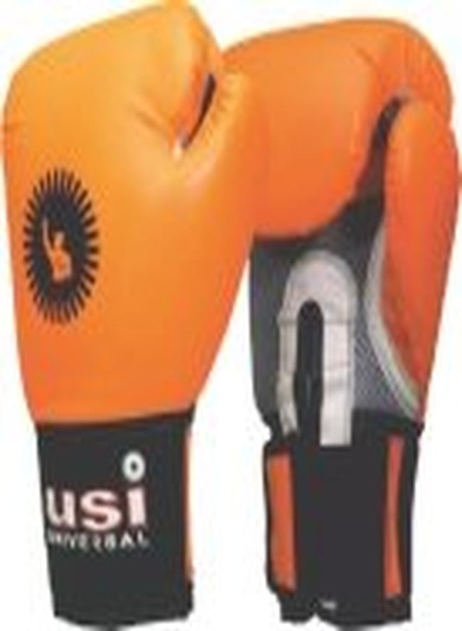 USI UNIVERSAL Boxing Gloves, 609CPU Orange/Black Crusher Boxing Training Gloves, Synthetic Leather Shell, Dense Handcrafted Padding, Air mesh Palm for Vent, Elasticated Hook & Loop(Size 10oz) - Image 3