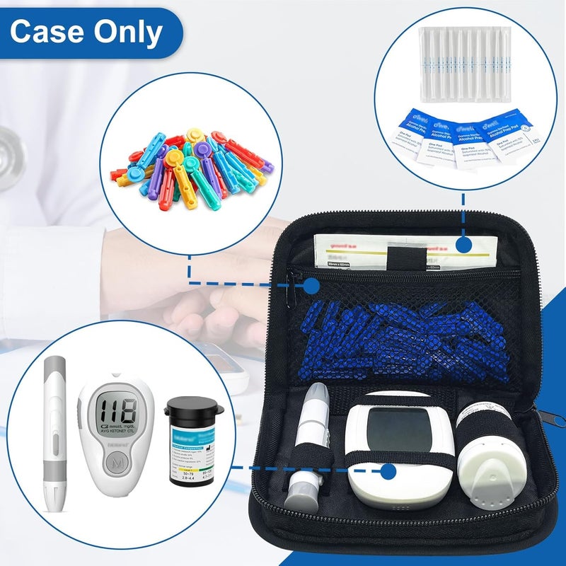 HYRAINBOW Supply Case, Diabetic Organizer Carrying Case Kit, Portable Diabetes Testing Kit Case, Blood Glucose Meter Storage Bag - Image 2