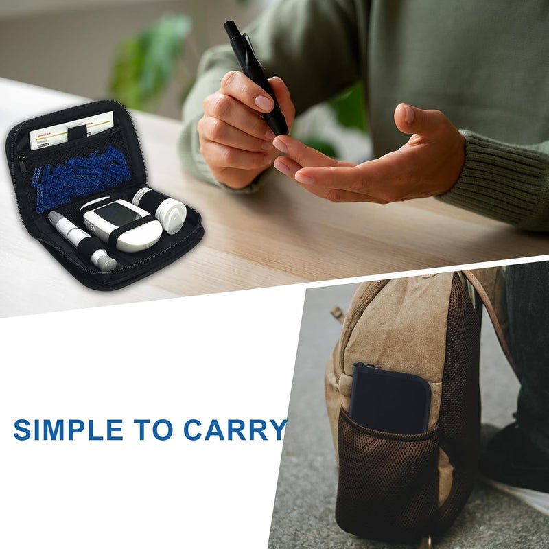 HYRAINBOW Supply Case, Diabetic Organizer Carrying Case Kit, Portable Diabetes Testing Kit Case, Blood Glucose Meter Storage Bag - Image 4