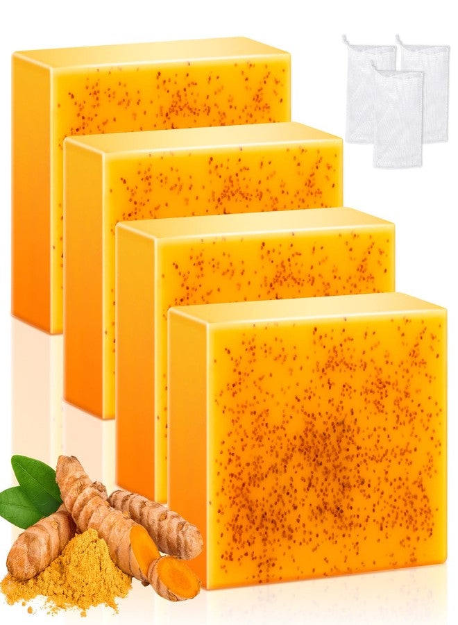 Treeroot 4 Pack Turmeric Soap, 100g Kojic Acid and Turmeric Soap Bar, Gently Clean the Face, Contains Retinol, Collagen, Vitamin C, Shea Butter, Used for Face & Body, SLS Free - Image 1