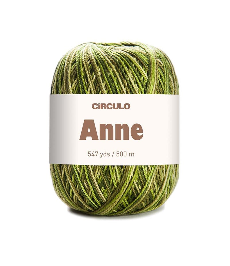 CÃRCULO CRCULO Anne Yarn for Crocheting Knitting 100 Mercerized Brazilian Virgin Cotton Soft Fingering Weight 547 Yds 519 Oz Color 9392 Leaf - Image 3