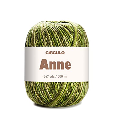 CÃRCULO CRCULO Anne Yarn for Crocheting Knitting 100 Mercerized Brazilian Virgin Cotton Soft Fingering Weight 547 Yds 519 Oz Color 9392 Leaf - Image 1
